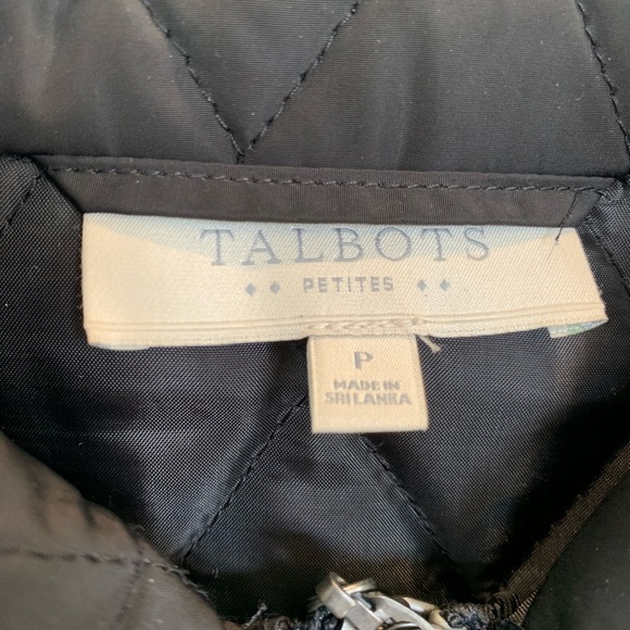 Talbots, black quilted, leather jacket with foe leather trim - Picture 7 of 8